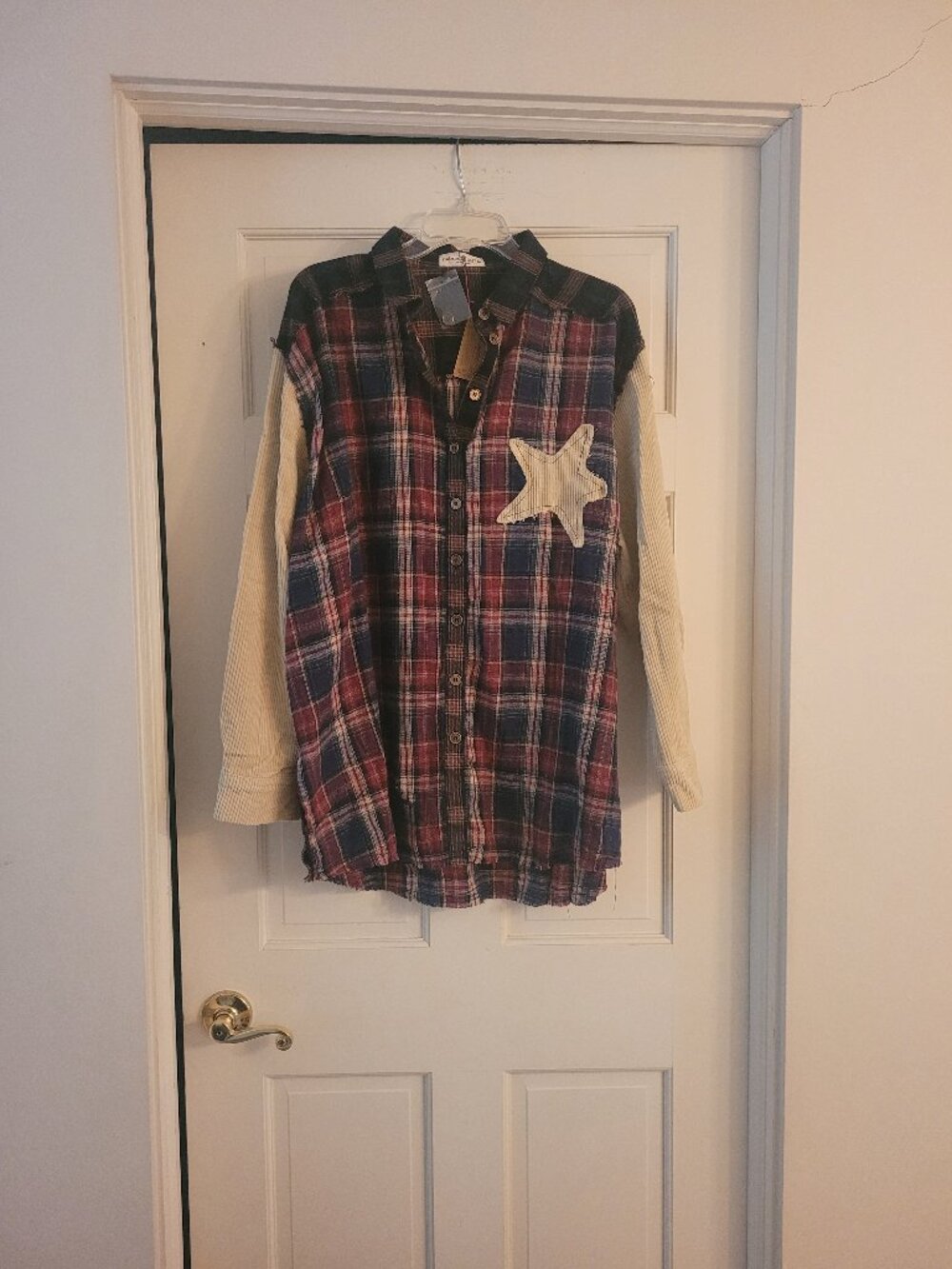 NWT Natural Life Carter Applique Flannel Shirt, Size M